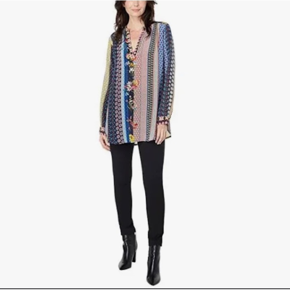 Johnny Was 100% silk tunic size medium